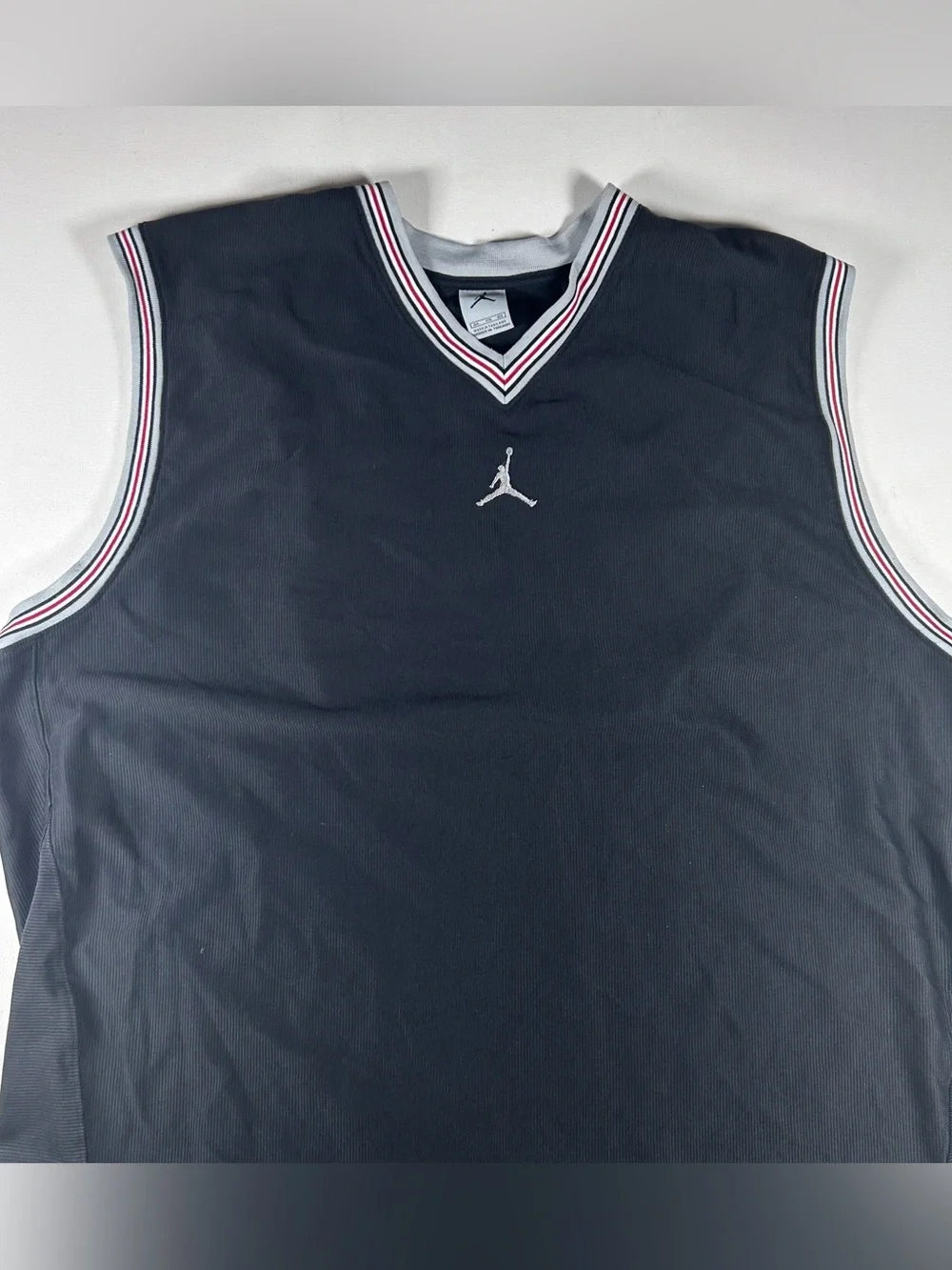 Mens Nike Air Jordan embroidered jersey tank top 3XL Black Gray Red Vintage Y2k